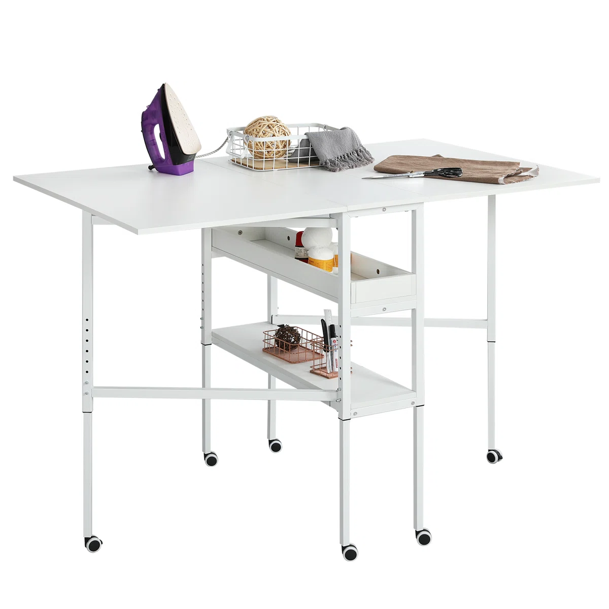 Foldable Craft Table with Wheels - Image 4