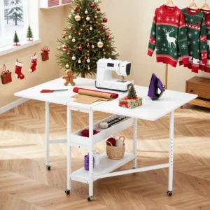 Foldable Craft Table with Wheels